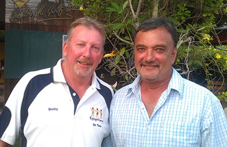 Mike Quill (left) and ‘Raji’ - winners at Khao Kheow on Friday.